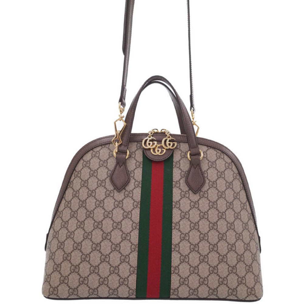 Gucci Ophidia top handle bag beige ebony GG Supreme brown leather Web